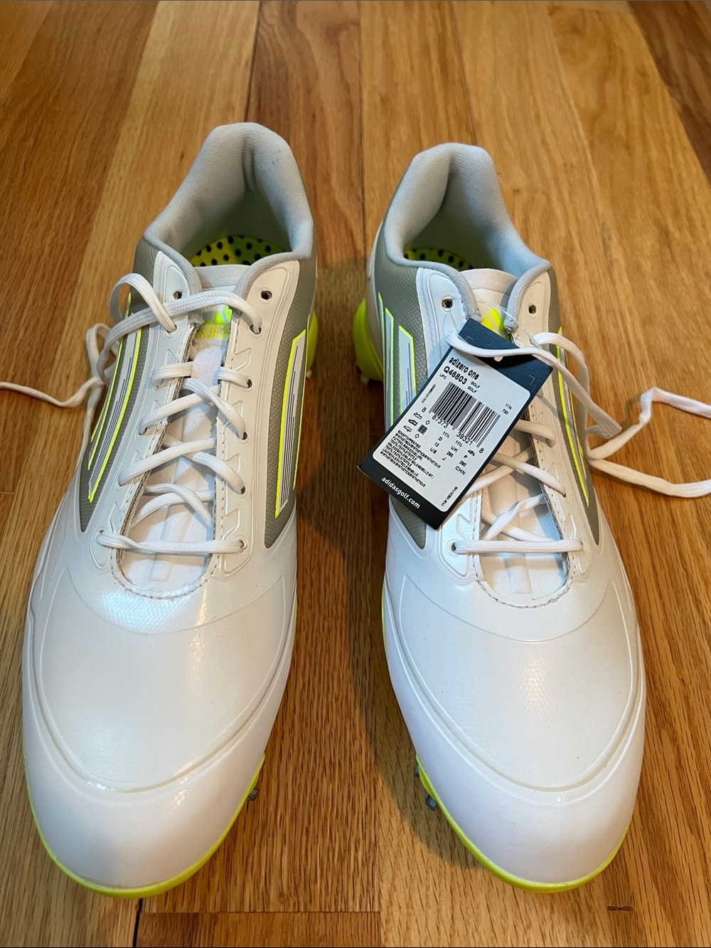NEW White Golf Shoes with Neon Yellow Accents size 12
